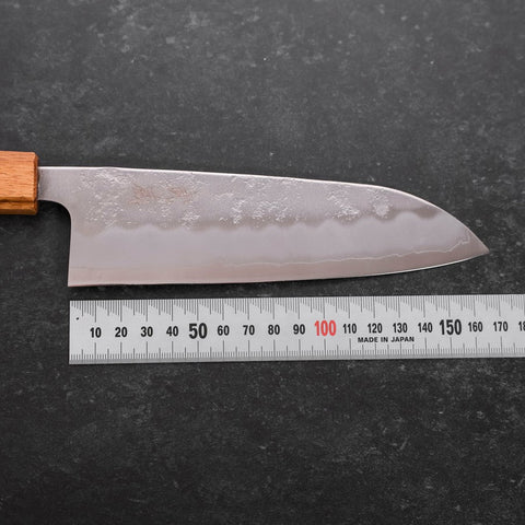 Santoku Silver Steel #3 Nashiji Oak Handle 165mm-[Musashi]-[Japanese-Kitchen-Knives]