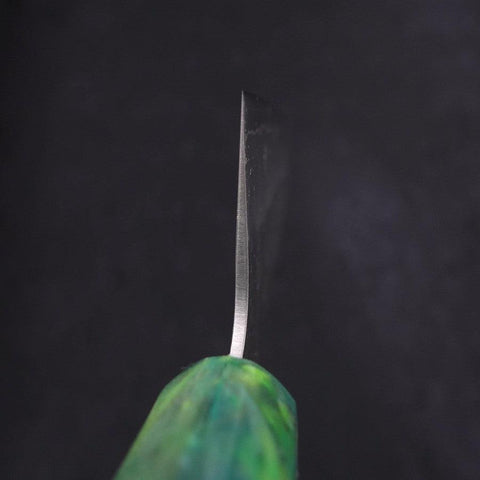 Santoku Silver Steel #3 Nashiji Ocean Green Handle 165mm-[Musashi]-[Japanese-Kitchen-Knives]