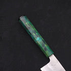 Santoku Silver Steel #3 Nashiji Ocean Green Handle 165mm-[Musashi]-[Japanese-Kitchen-Knives]