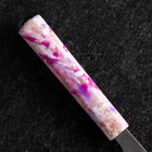 Santoku Silver Steel #3 Nashiji Ocean Sakura Handle 165mm (6.5”)-[Musashi]-[Japanese-Kitchen-Knives]