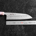 Santoku Silver Steel #3 Nashiji Ocean Sakura Handle 165mm (6.5”)-[Musashi]-[Japanese-Kitchen-Knives]
