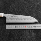 Santoku Silver Steel #3 Nashiji Ocean White Black Gold Handle 165mm (6.5”)-[Musashi]-[Japanese-Kitchen-Knives]