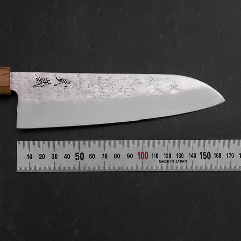 Santoku Silver Steel #3 Nashiji Olive Handle 170mm (6.7”)-[Musashi]-[Japanese-Kitchen-Knives]