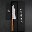 Santoku Silver Steel #3 Nashiji Olive Handle 170mm (6.7”)-[Musashi]-[Japanese-Kitchen-Knives]
