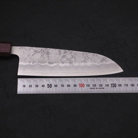Santoku Silver Steel #3 Nashiji Purple Urushi Handle 165mm-[Musashi]-[Japanese-Kitchen-Knives]