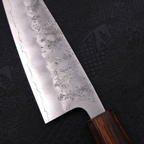 Santoku Silver Steel #3 Nashiji Sumi Urushi Handle 165mm-[Musashi]-[Japanese-Kitchen-Knives]
