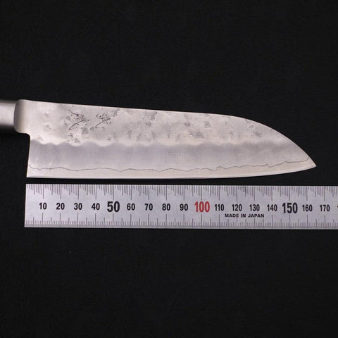 Santoku Silver Steel #3 Nashiji Western Black Handle 165mm (6.5”)-[Musashi]-[Japanese-Kitchen-Knives]