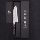 Santoku Silver Steel #3 Nashiji Western Black Handle 165mm (6.5”)-[Musashi]-[Japanese-Kitchen-Knives]
