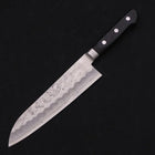 Santoku Silver Steel #3 Nashiji Western Black Handle 180mm-[Musashi]-[Japanese-Kitchen-Knives]
