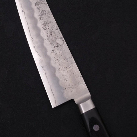 Santoku Silver Steel #3 Nashiji Western Black Handle 180mm-[Musashi]-[Japanese-Kitchen-Knives]