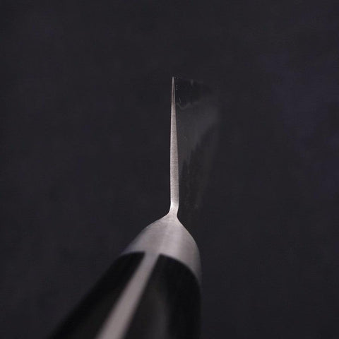 Santoku Silver Steel #3 Nashiji Western Black Handle 180mm-[Musashi]-[Japanese-Kitchen-Knives]