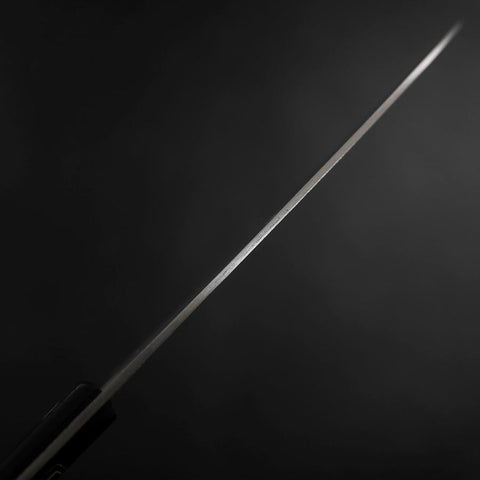 Santoku Silver Steel #3 Nashiji Western Black Handle 180mm (7”)-[Musashi]-[Japanese-Kitchen-Knives]