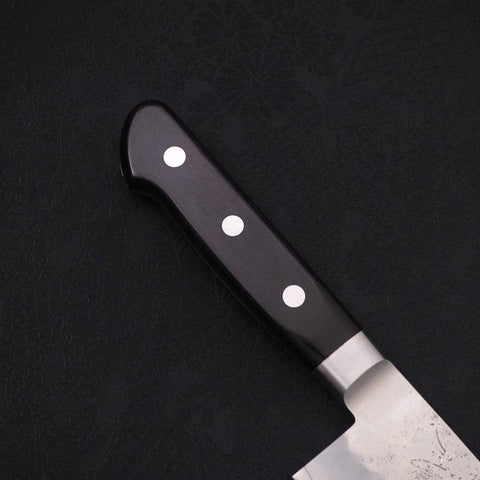 Santoku Silver Steel #3 Nashiji Western Black Handle 180mm-[Musashi]-[Japanese-Kitchen-Knives]