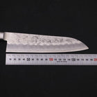 Santoku Silver Steel #3 Nashiji Western Black Handle 180mm-[Musashi]-[Japanese-Kitchen-Knives]