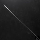 Santoku Silver Steel #3 Nashiji Western Purple Handle 180mm (Tsuba-Nashi)-[Musashi]-[Japanese-Kitchen-Knives]