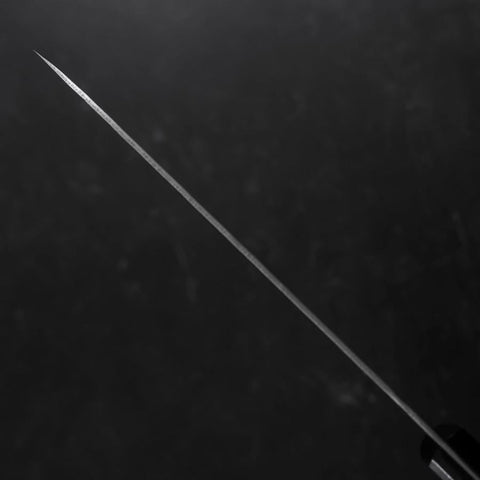 Santoku Silver Steel #3 Nashiji Western Purple Handle 180mm (Tsuba-Nashi)-[Musashi]-[Japanese-Kitchen-Knives]