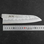 Santoku Silver Steel #3 Nashiji Western Purple Handle 180mm (Tsuba-Nashi)-[Musashi]-[Japanese-Kitchen-Knives]