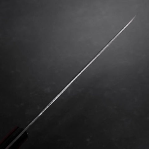 Santoku Silver Steel #3 Nashiji Western Red Handle 180mm (Tsuba-Nashi)-[Musashi]-[Japanese-Kitchen-Knives]