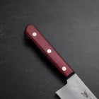 Santoku Silver Steel #3 Nashiji Western Red Handle 180mm (Tsuba-Nashi)-[Musashi]-[Japanese-Kitchen-Knives]