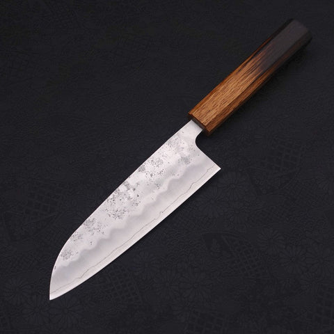 Santoku Silver Steel #3 Nashiji Yaki Urushi Handle 165mm-[Musashi]-[Japanese-Kitchen-Knives]
