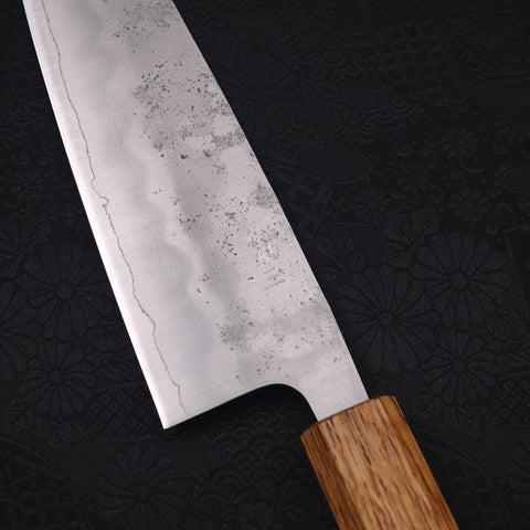 Santoku Silver Steel #3 Nashiji Yaki Urushi Handle 165mm-[Musashi]-[Japanese-Kitchen-Knives]