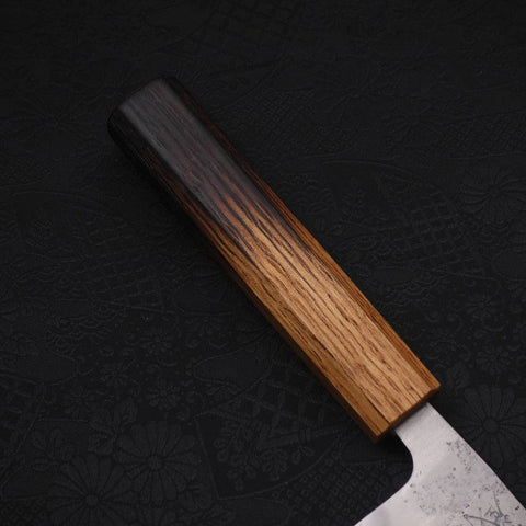 Santoku Silver Steel #3 Nashiji Yaki Urushi Handle 165mm-[Musashi]-[Japanese-Kitchen-Knives]