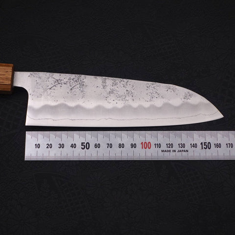 Santoku Silver Steel #3 Nashiji Yaki Urushi Handle 165mm-[Musashi]-[Japanese-Kitchen-Knives]