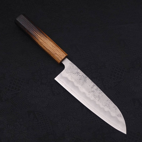 Santoku Silver Steel #3 Nashiji Yaki Urushi Handle 165mm-[Musashi]-[Japanese-Kitchen-Knives]