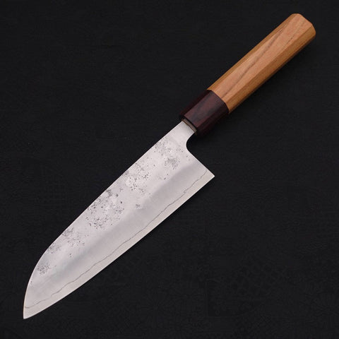 Santoku Silver Steel #3 Nashiji Mango de Zelkova 165 mm