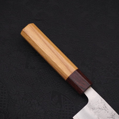 Santoku Silver Steel #3 Nashiji Mango de Zelkova 165 mm