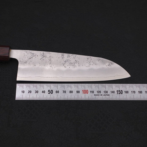 Santoku Silver Steel #3 Nashiji Mango de Zelkova 165 mm