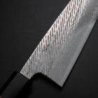 Santoku Silver Steel #3 Nawame Damascus Buffalo Walnut Handle 165mm (6.5”)-[Musashi]-[Japanese-Kitchen-Knives]