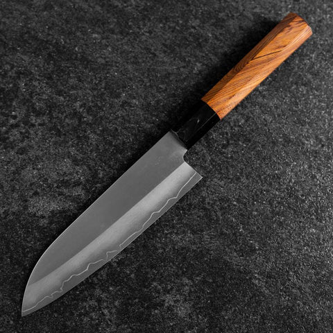 Santoku Silver Steel #3 Polished Buffalo Bubinga Handle 170mm (6.7”)-[Musashi]-[Japanese-Kitchen-Knives]