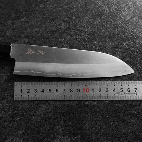 Santoku Silver Steel #3 Polished Buffalo Bubinga Handle 170mm (6.7”)-[Musashi]-[Japanese-Kitchen-Knives]