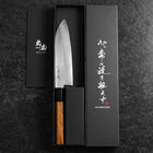 Santoku Silver Steel #3 Polished Buffalo Bubinga Handle 170mm (6.7”)-[Musashi]-[Japanese-Kitchen-Knives]
