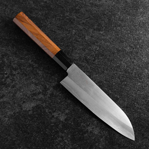 Santoku Silver Steel #3 Polished Buffalo Bubinga Handle 170mm (6.7”)-[Musashi]-[Japanese-Kitchen-Knives]