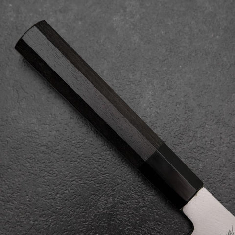Santoku Silver Steel #3 Polished Buffalo Ebony Handle 165mm (6.5”)-[Musashi]-[Japanese-Kitchen-Knives]