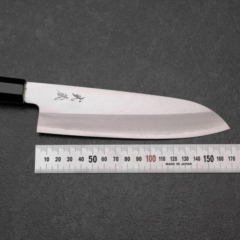 Santoku Silver Steel #3 Polished Buffalo Ebony Handle 165mm (6.5”)-[Musashi]-[Japanese-Kitchen-Knives]