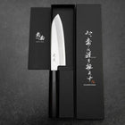 Santoku Silver Steel #3 Polished Buffalo Ebony Handle 165mm (6.5”)-[Musashi]-[Japanese-Kitchen-Knives]
