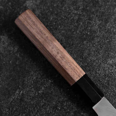 Santoku Silver Steel #3 Polished Buffalo Walnut Handle 170mm (6.7”)-[Musashi]-[Japanese-Kitchen-Knives]