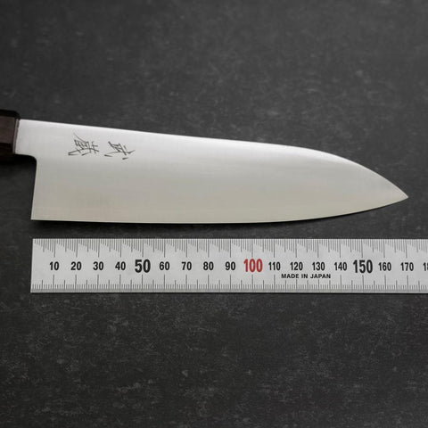 Santoku Silver Steel #3 Polished Ebony Handle 180mm-[Musashi]-[Japanese-Kitchen-Knives]