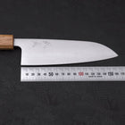 Santoku Silver Steel #3 Polished Yaki Urushi Handle 165mm-[Musashi]-[Japanese-Kitchen-Knives]
