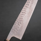 Santoku Silver Steel #3 Tsuchime Damascus Buffalo Ebony Handle 170mm-[Musashi]-[Japanese-Kitchen-Knives]