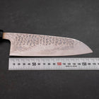 Santoku Silver Steel #3 Tsuchime Damascus Buffalo Ebony Handle 170mm-[Musashi]-[Japanese-Kitchen-Knives]