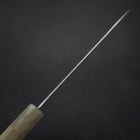 Santoku Silver Steel #3 Tsuchime Damascus Buffalo Magnolia Handle 170mm (6.7”)-[Musashi]-[Japanese-Kitchen-Knives]