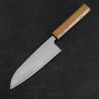Santoku Silver Steel #3 Tsuchime Damascus Oak Handle 165mm-[Musashi]-[Japanese-Kitchen-Knives]