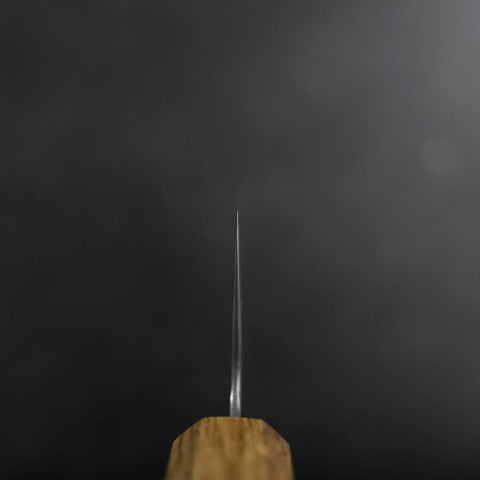 Santoku Silver Steel #3 Tsuchime Damascus Oak Handle 165mm-[Musashi]-[Japanese-Kitchen-Knives]