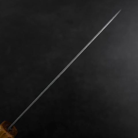 Santoku Silver Steel #3 Tsuchime Damascus Oak Handle 165mm-[Musashi]-[Japanese-Kitchen-Knives]