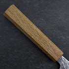 Santoku Silver Steel #3 Tsuchime Damascus Oak Handle 165mm-[Musashi]-[Japanese-Kitchen-Knives]