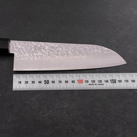 Santoku Silver Steel #3 Tsuchime Damascus Walnut Handle 170mm-[Musashi]-[Japanese-Kitchen-Knives]